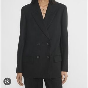 Aritzia Classic Black Double-Breasted Blazer